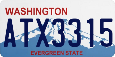 WA license plate ATX3315