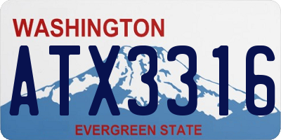 WA license plate ATX3316