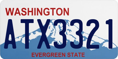 WA license plate ATX3321