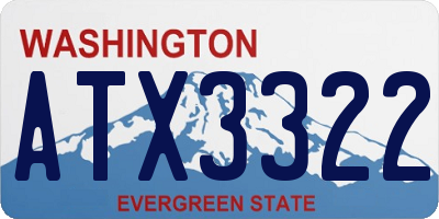 WA license plate ATX3322
