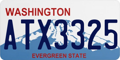 WA license plate ATX3325