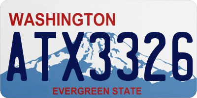 WA license plate ATX3326
