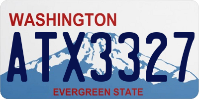 WA license plate ATX3327