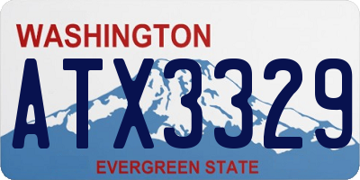 WA license plate ATX3329