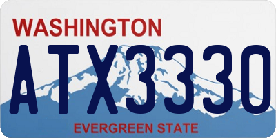 WA license plate ATX3330