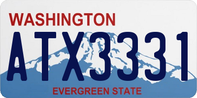 WA license plate ATX3331