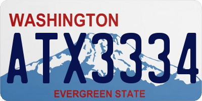 WA license plate ATX3334