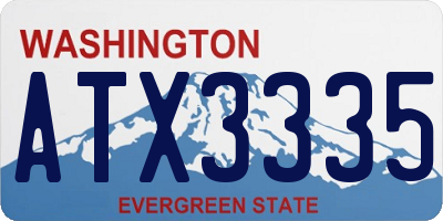 WA license plate ATX3335