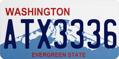 WA license plate ATX3336