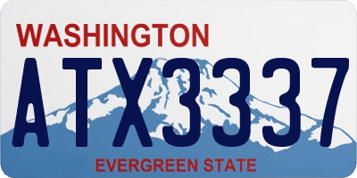 WA license plate ATX3337