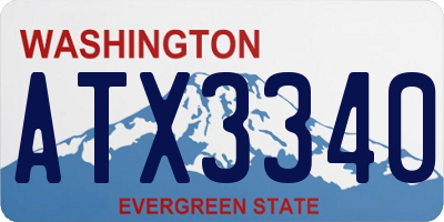 WA license plate ATX3340