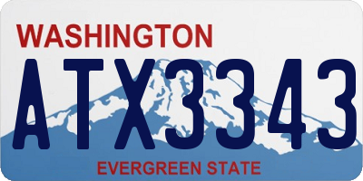 WA license plate ATX3343