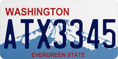 WA license plate ATX3345