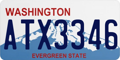 WA license plate ATX3346