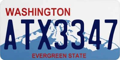 WA license plate ATX3347