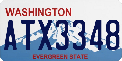 WA license plate ATX3348