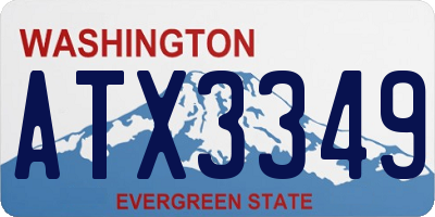 WA license plate ATX3349