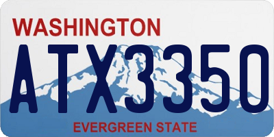 WA license plate ATX3350