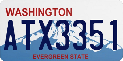 WA license plate ATX3351