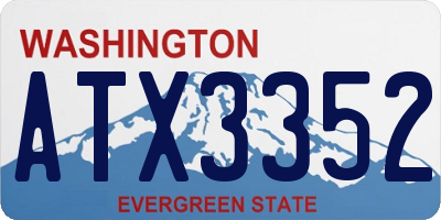 WA license plate ATX3352
