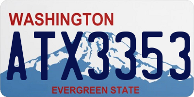 WA license plate ATX3353