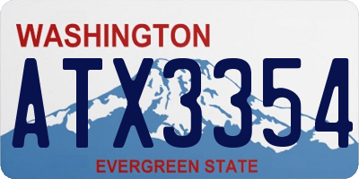 WA license plate ATX3354