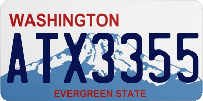 WA license plate ATX3355