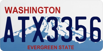 WA license plate ATX3356