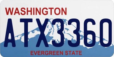 WA license plate ATX3360