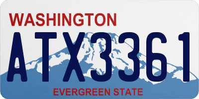 WA license plate ATX3361