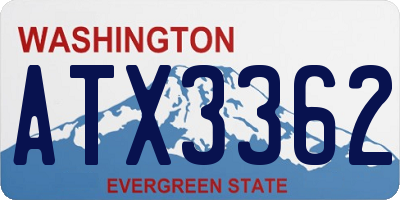 WA license plate ATX3362
