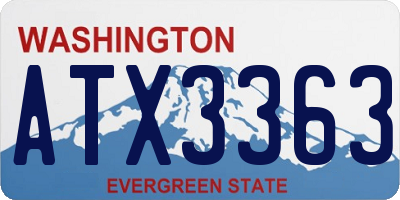 WA license plate ATX3363