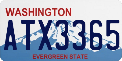 WA license plate ATX3365