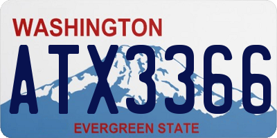 WA license plate ATX3366