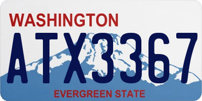 WA license plate ATX3367
