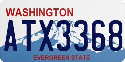 WA license plate ATX3368