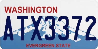 WA license plate ATX3372
