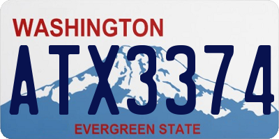 WA license plate ATX3374