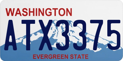 WA license plate ATX3375