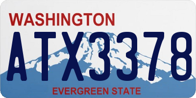 WA license plate ATX3378