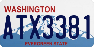 WA license plate ATX3381