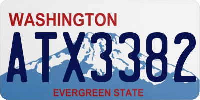 WA license plate ATX3382
