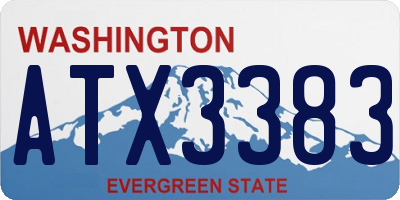 WA license plate ATX3383