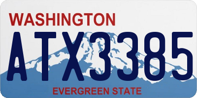 WA license plate ATX3385