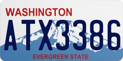 WA license plate ATX3386