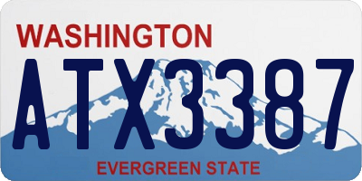 WA license plate ATX3387
