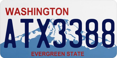 WA license plate ATX3388