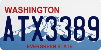 WA license plate ATX3389