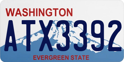 WA license plate ATX3392
