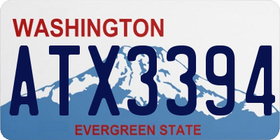 WA license plate ATX3394